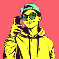 illustration of a teen holding a smart phone